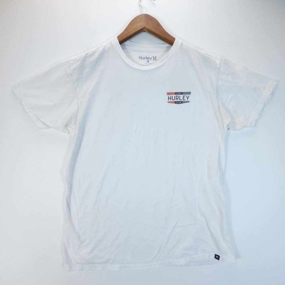 Skate Hurley T Shirt Mens L White Surf Hurley Club Graphic Tee